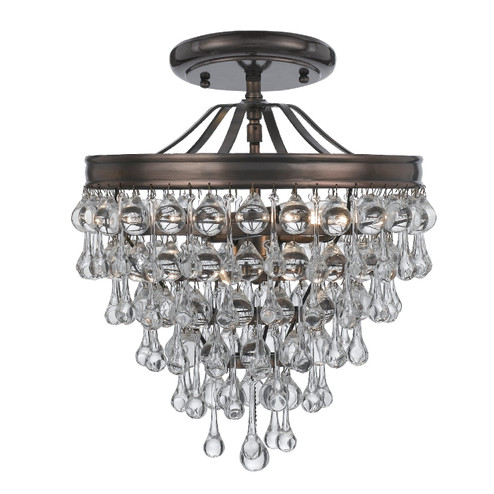 Calypso Three Light Semi Flush Mount in Vibrant Bronze (60|130VZCEILING)