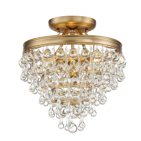 Calypso Three Light Semi Flush Mount in Vibrant Gold (60|130VGCEILING)