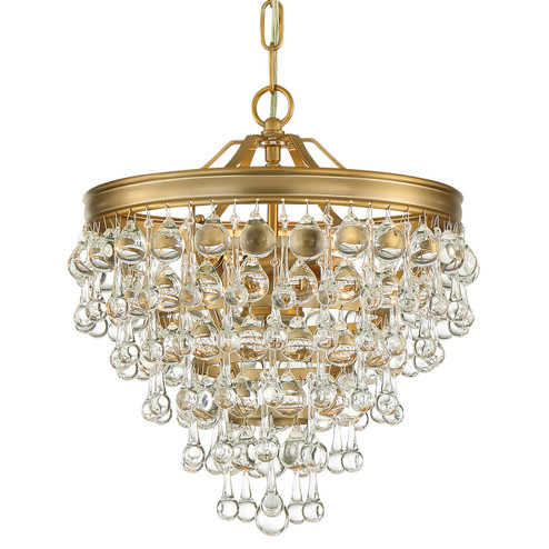 Calypso Three Light Mini Chandelier in Vibrant Gold (60|130VG)