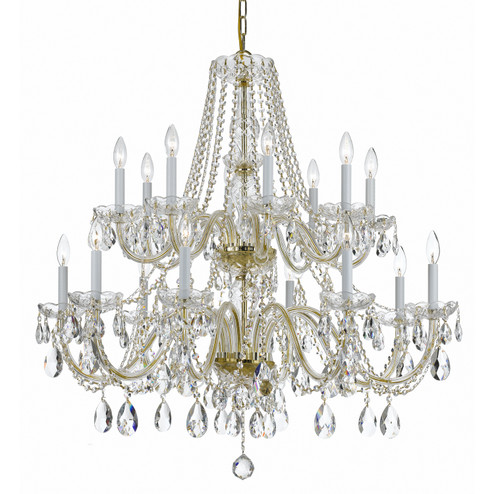 Traditional Crystal 16 Light Chandelier in Polished Brass (60|1139PBCLMWP)