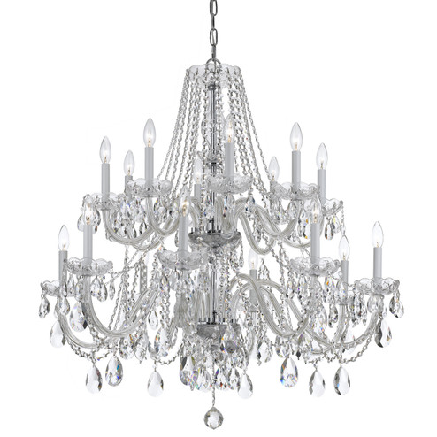 Traditional Crystal 16 Light Chandelier in Polished Chrome (60|1139CHCLMWP)