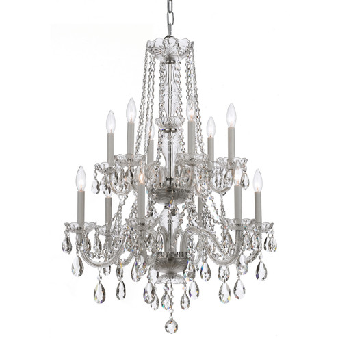 Traditional Crystal 12 Light Chandelier in Polished Chrome (60|1137CHCLS)