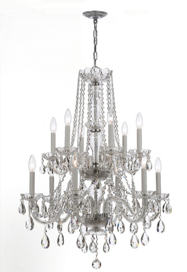 Traditional Crystal 12 Light Chandelier in Polished Chrome (60|1137CHCLMWP)