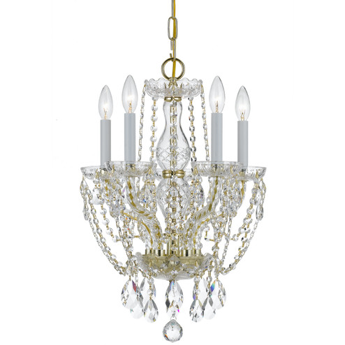 Traditional Crystal Five Light Mini Chandelier in Polished Brass (60|1129PBCLMWP)