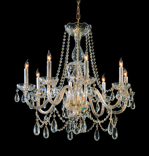 Traditional Crystal Eight Light Chandelier in Polished Brass (60|1128PBCLMWP)