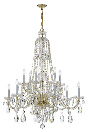 Traditional Crystal 12 Light Chandelier in Polished Brass (60|1114PBCLMWP)