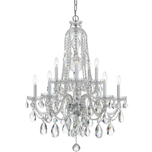 Traditional Crystal Ten Light Chandelier in Polished Chrome (60|1110CHCLS)