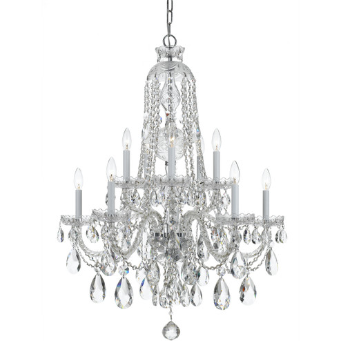 Traditional Crystal Ten Light Chandelier in Polished Chrome (60|1110CHCLMWP)