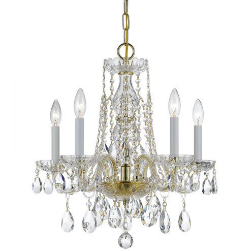 Traditional Crystal Five Light Mini Chandelier in Polished Brass (60|1061PBCLS)