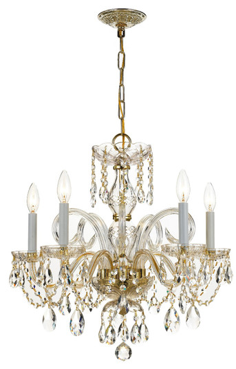 Traditional Crystal Five Light Chandelier in Polished Brass (60|1005PBCLMWP)