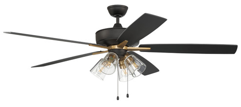 Super Pro 104 60'' Ceiling Fan in Flat Black/Satin Brass (46|S104FBSB560BWNFB)