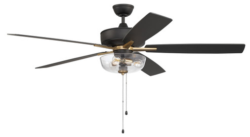 Super Pro 101 60''Ceiling Fan in Flat Black/Satin Brass (46|S101FBSB560BWNFB)