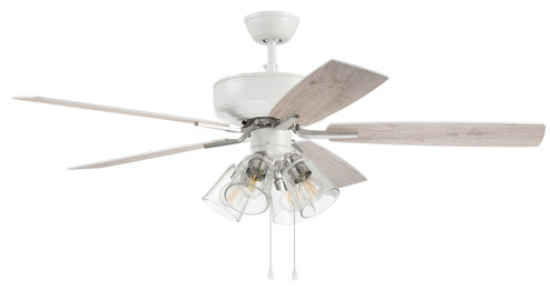 Pro Plus 104 52''Ceiling Fan in White/Polished Nickel (46|P104WPLN552WWOK)