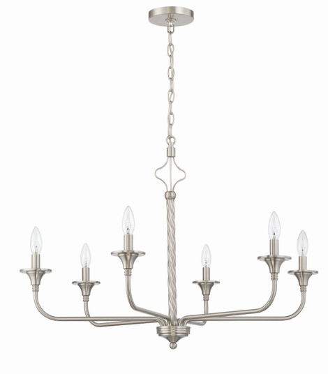 Jolenne Six Light Chandelier in Brushed Polished Nickel (46|57026BNK)