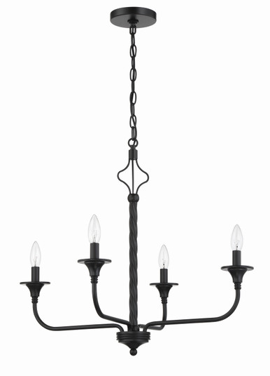 Jolenne Four Light Chandelier in Flat Black (46|57024FB)