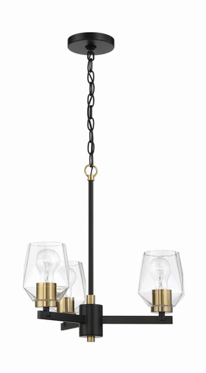 Avante Grand Three Light Chandelier in Flat Black/Satin Brass (46|56923FBSB)