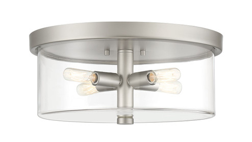 Hailie Four Light Flushmount in Satin Nickel (46|55684SN)