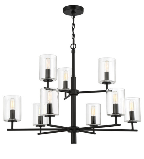 Hailie Nine Light Chandelier in Flat Black (46|55629FB)
