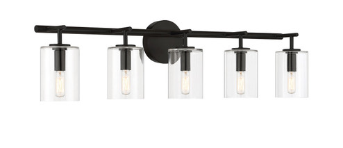 Hailie Five Light Vanity in Flat Black (46|55605FB)