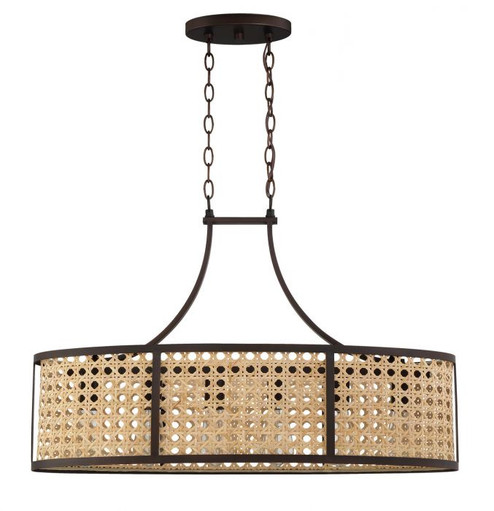 Malaya Six Light Island Pendant in Aged Bronze Brushed (46|54576ABZ)