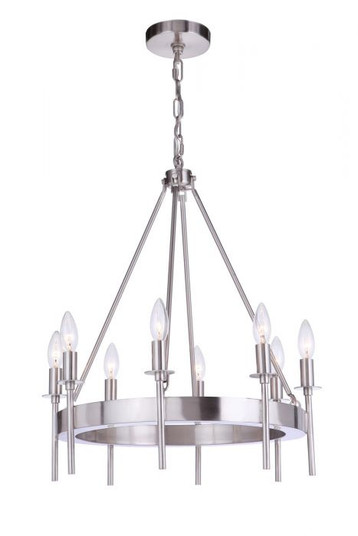Larrson Eight Light Chandelier in Brushed Polished Nickel (46|54328BNK)
