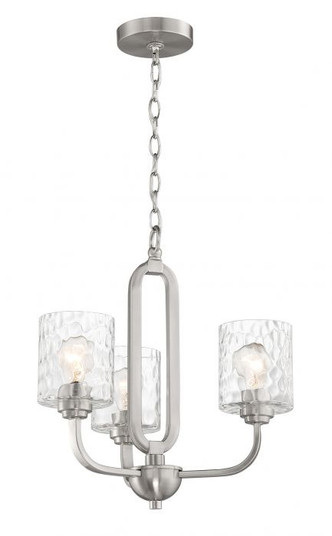 Collins Three Light Chandelier in Brushed Polished Nickel (46|54223BNK)