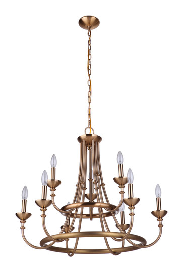 Marlowe Nine Light Chandelier in Satin Brass (46|53729SB)