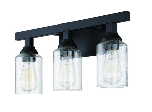 Chicago Three Light Vanity in Flat Black (46|53103FB)