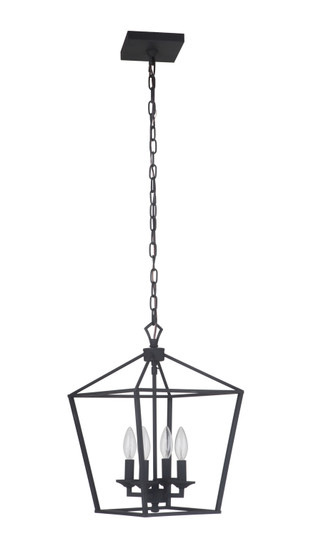 Flynt Four Light Foyer Pendant in Flat Black (46|52934FB)