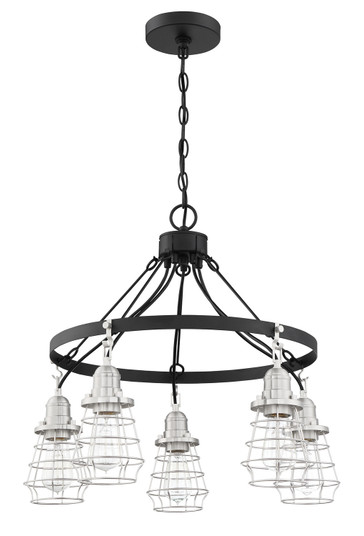 Thatcher Five Light Chandelier in Flat Black/Brushed Polished Nickel (46|50625FBBNK)