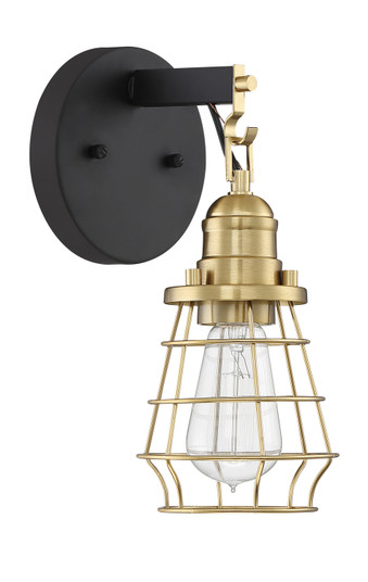 Thatcher One Light Wall Sconce in Flat Black/Satin Brass (46|50601FBSB)