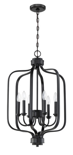 Bolden Six Light Foyer Pendant in Flat Black (46|50536FB)
