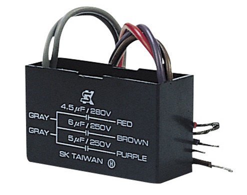 Parts (not assoc. with specific item) Triple Capacitor 4.5/6+5 Uf in Black (46|4565UF)