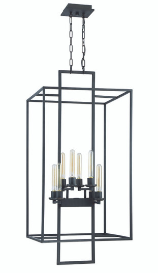 Cubic Eight Light Foyer Pendant in Aged Bronze Brushed (46|41538ABZ)