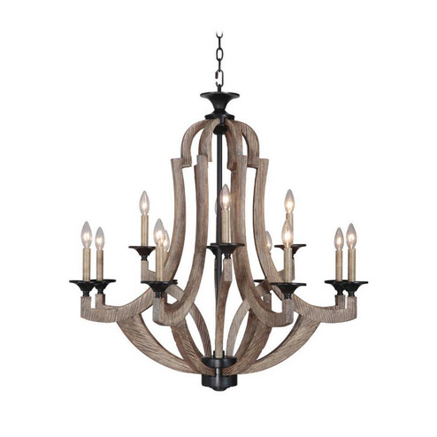 Winton 12 Light Chandelier in Weathered Pine (46|35112WP)