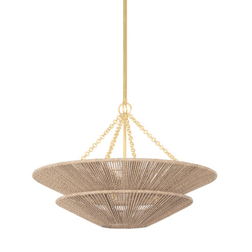 Tropea Six Light Pendant in Gold Leaf (68|41230GL)