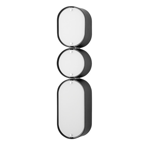 Opal Three Light Wall Sconce in Soft Black With Stainless Steel (68|39303SBKSS)