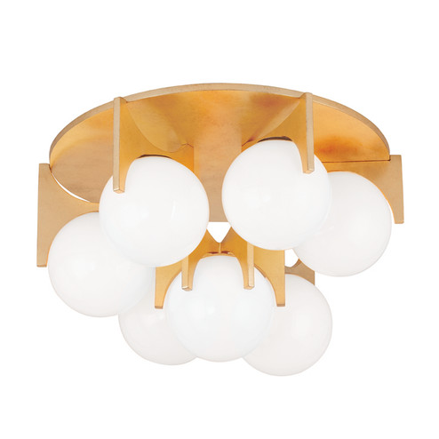 Eiko Seven Light Flush Mount in Vintage Gold Leaf (68|33407VGL)