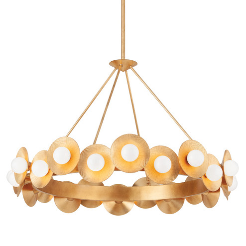 Emerald LED Chandelier in Vintage Gold Leaf (68|33345VGL)