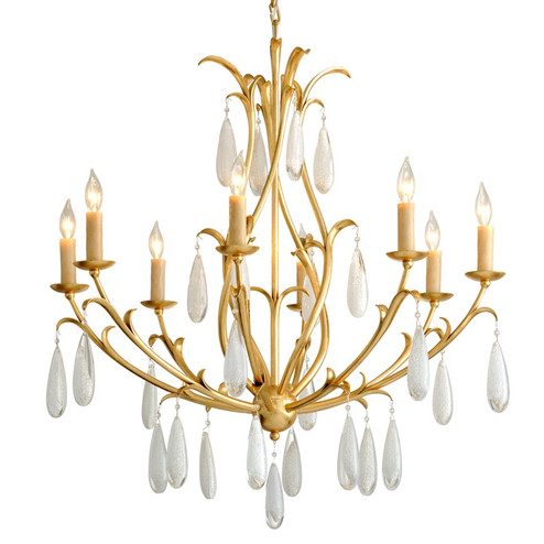 Prosecco Eight Light Chandelier in Gold Leaf (68|29308GL)