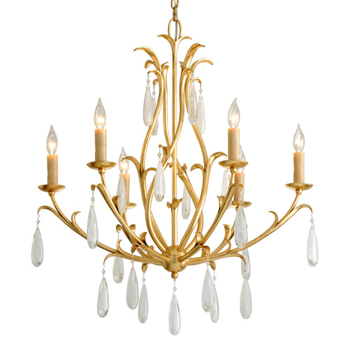 Prosecco Six Light Chandelier in Gold Leaf (68|29306GL)