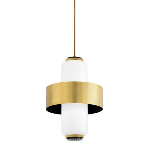 Melrose Four Light Pendant in Vintage Brass/Soft Black (68|27544VBSBK)