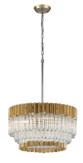 Charisma Ten Light Chandelier in Gold Leaf W Polished Stainless (68|220410)