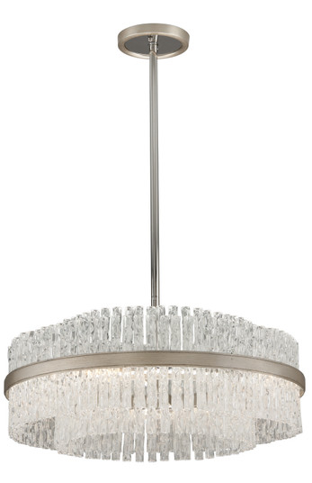 Chime Eight Light Chandelier in Silver Leaf Polished Stainless (68|20446SLSS)