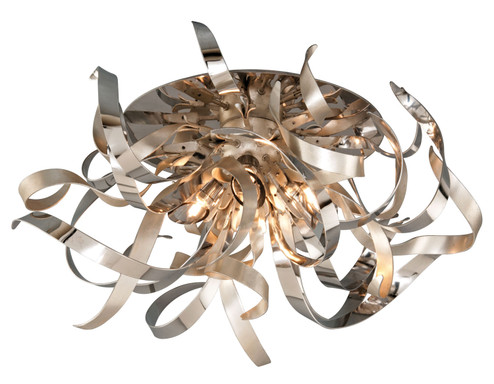 Graffiti Four Light Semi Flush Mount in Silver Leaf (68|15434SLSS)