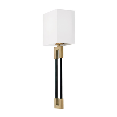 Bleeker One Light Wall Sconce in Aged Brass and Black (65|644711AB)