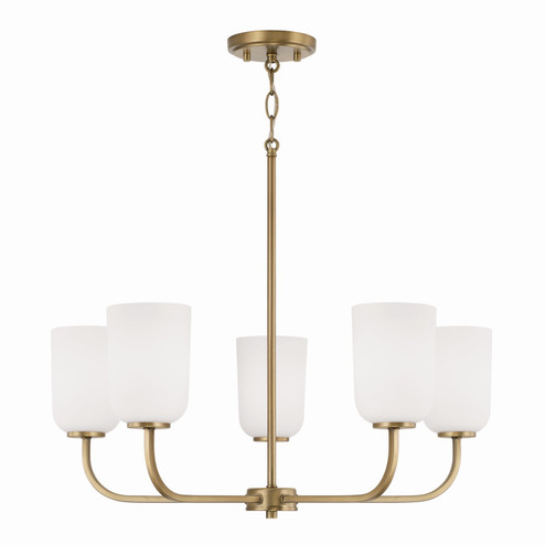 Lawson Five Light Chandelier in Aged Brass (65|448851AD542)