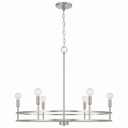 Fuller Six Light Chandelier in Brushed Nickel (65|448761BN)