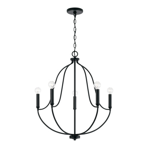 Madison Five Light Chandelier in Matte Black (65|447051MB)