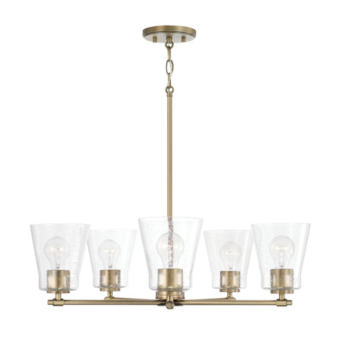 Baker Five Light Chandelier in Aged Brass (65|446951AD533)